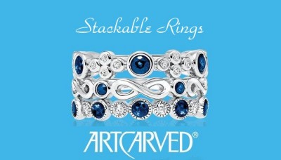ArtCarved Stackable Rings with Gemstones    